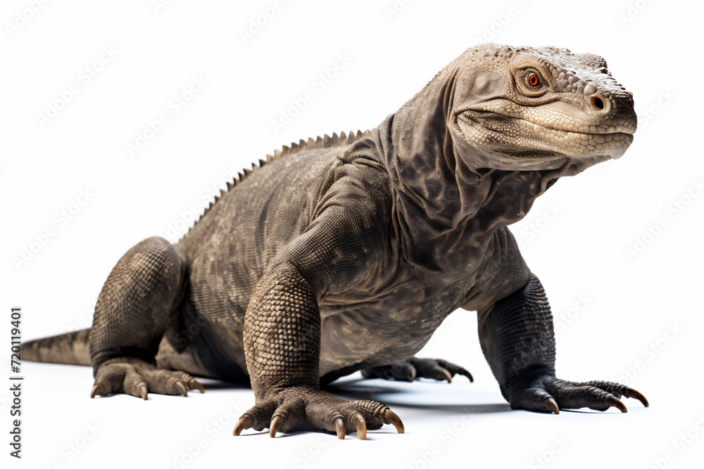 Fototapeta premium komodo dragon isolated on white