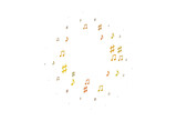 Light Yellow, Orange vector template with musical symbols.