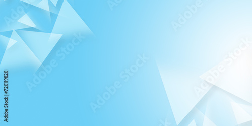 Triangles geometry Pastel color, and copy space or empty. light blue wallpaper. Template for a website, cover, and background design.