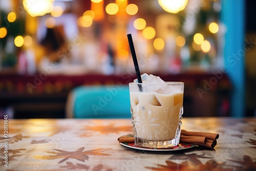 warm spiced rum next to an icy pia colada photo