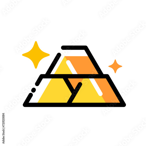 pile of gold bars concept illustration line icon design  isolated vector