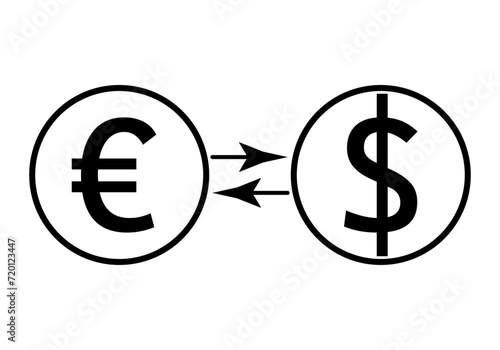 Intercambio de divisas de euro a dolar.