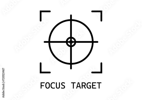 Icono de búsqueda de un objetivo en fondo blanco. photo