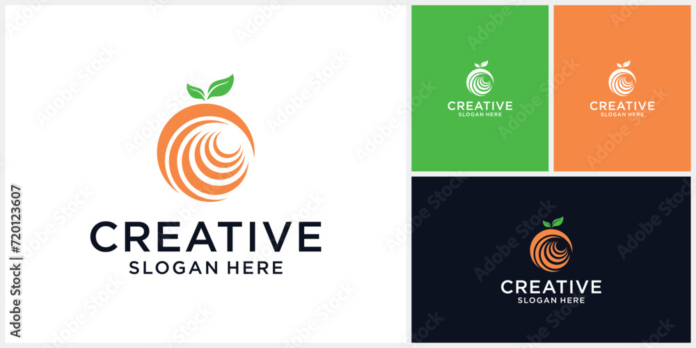 Obraz premium Orange logo design in a modern flat style