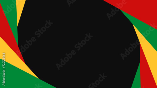 Black History Month Abstract Geometric Banner. Red, Green, And Yellow Colors. Vector Wallpaper