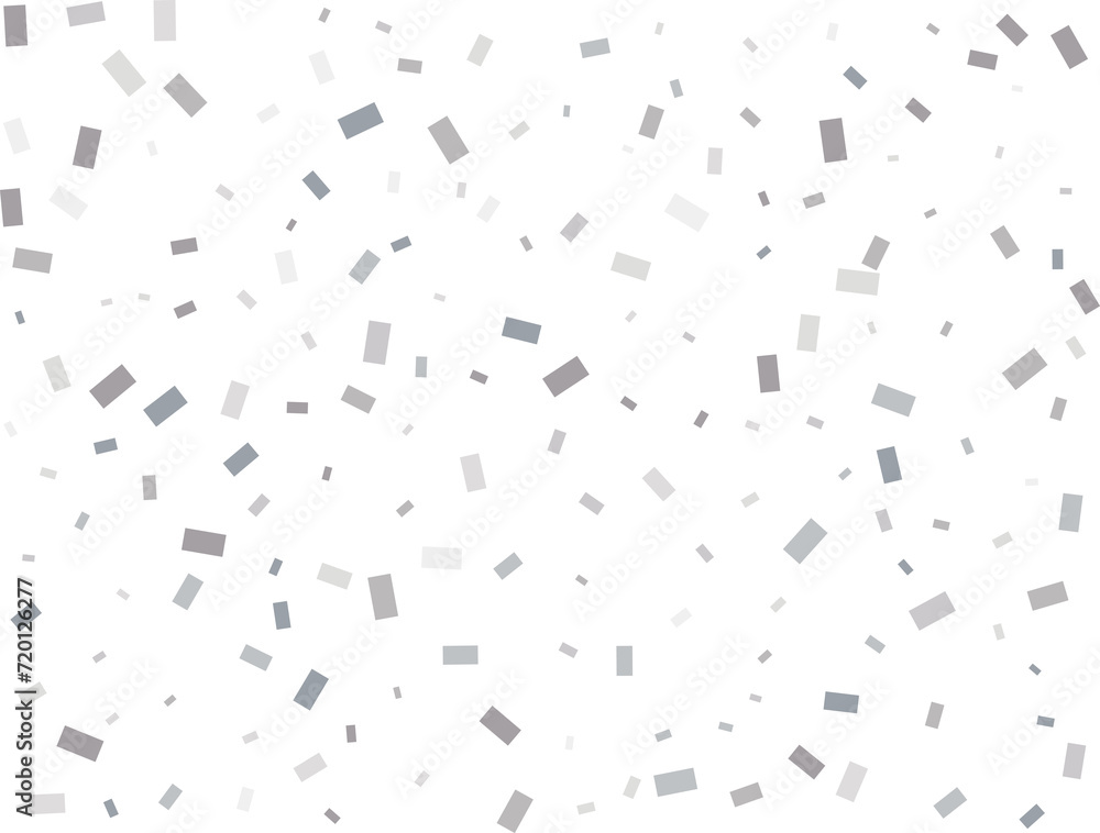 Luxury Rectangular Silver Confetti