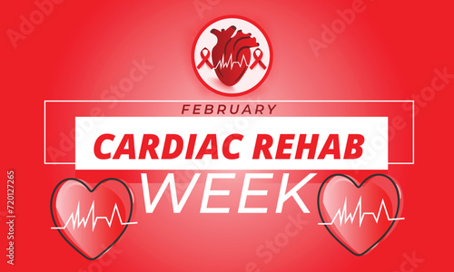 Cardiac Rehab Week. background, banner, card, poster, template. Vector illustration.