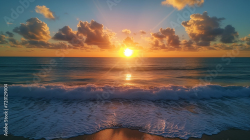 Sunrise over the ocean. Beach. Beautiful seascape. Panoramic view of beautiful sunset over the sea. Beautiful seascape. Panoramic view of beautiful sunset over the sea. Sunsets over. Sunset sky clouds