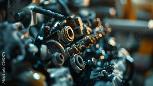 Auto repair shop disassembled engine parts car repair engine parts