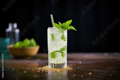mojito cocktail with a splash of soda water