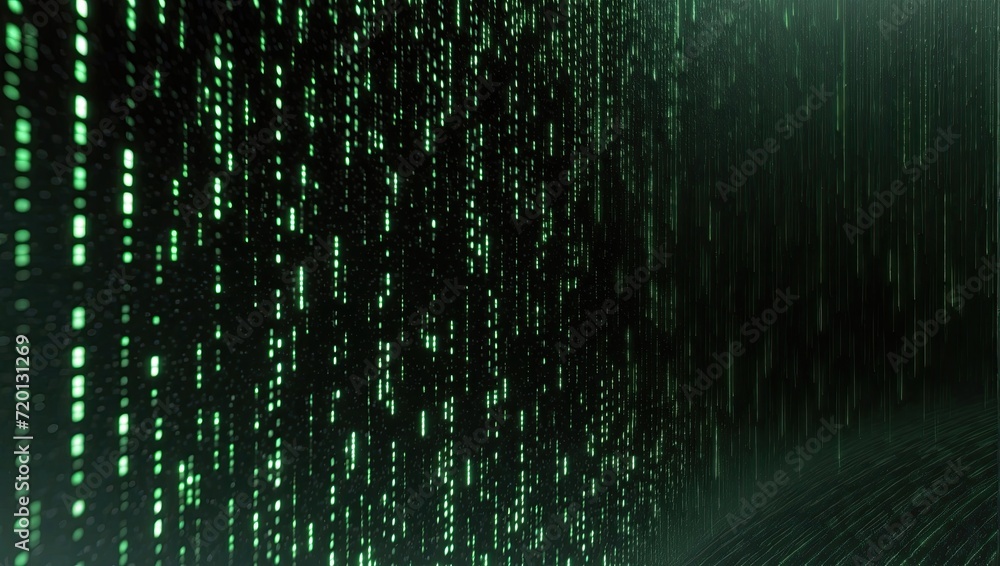 Abstract background with green lines in the form of a binary code ...