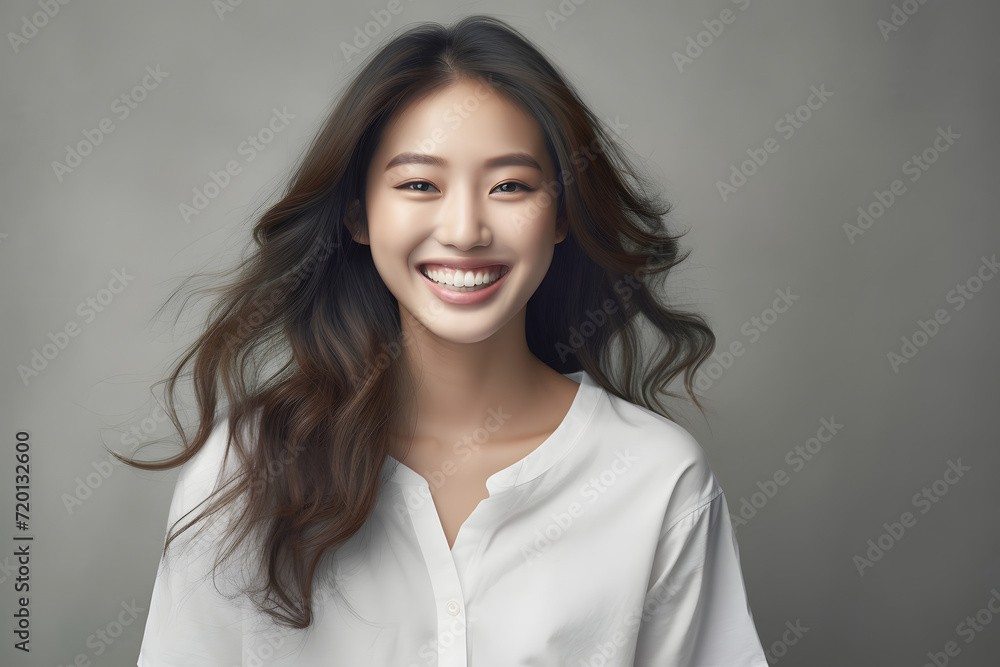 A smiling Asian woman beautifully rendered in sepia tones on an empty background, with a vintage-inspired aesthetic enhanced by sharp, defined lines Generative AI. A smiling Asian woman beautifully rendered in sepia tones on an empty background, with a vintage-inspired aesthetic enhanced by sharp, defined lines Generative AI.