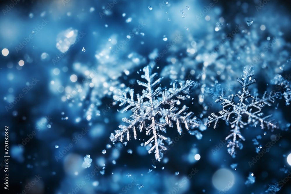 snowflake shapes closeup on a blue background as an abstract winter background snowflake shapes closeup on a blue background as an abstract winter background
