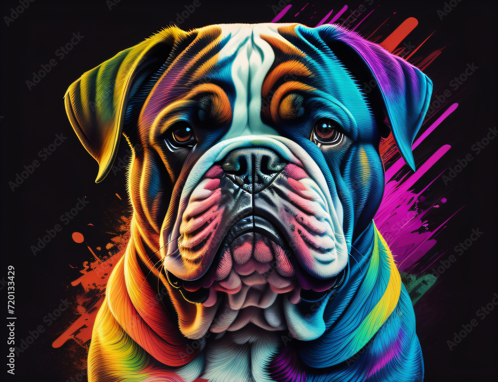 Obraz premium bunte Bulldogge