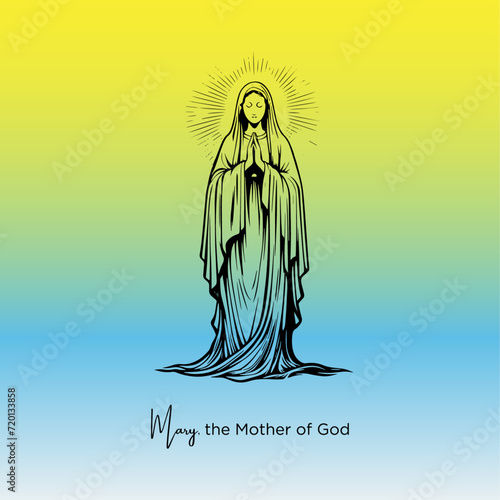 Mary The Mother of God Illustration Vector Art Design