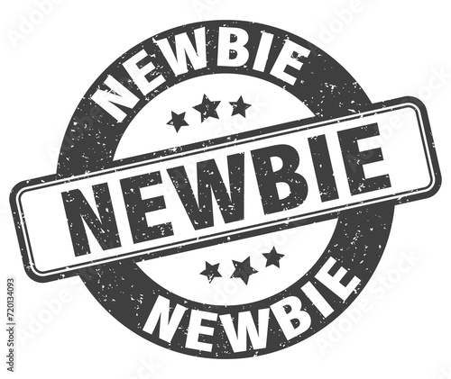 newbie stamp. newbie label. round grunge sign