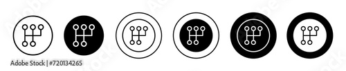 car gearbox vector icon set collection. car gearbox Outline flat Icon.