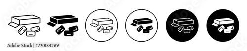 Gum vector icon set collection. Gum Outline flat Icon.