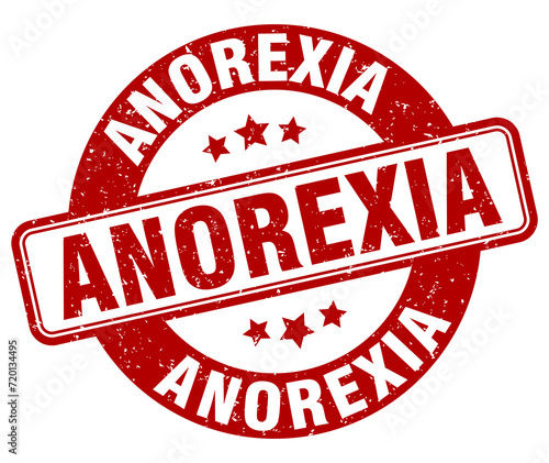 anorexia stamp. anorexia label. round grunge sign