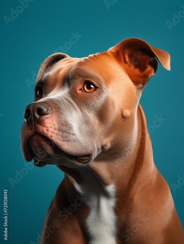 CLose up photo of a pit bull