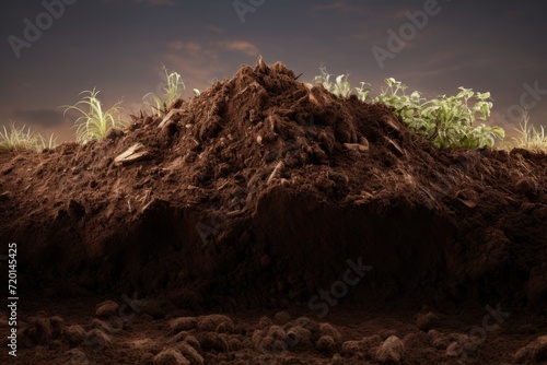 Isolated soil heap on white background