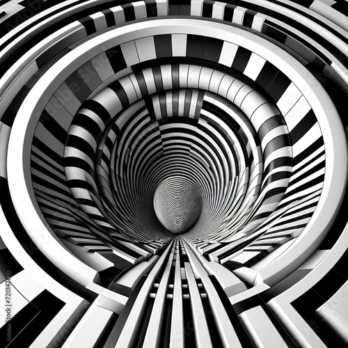 Wallpaper Mural A view of black and white placed in a deep circle a spiral pattern in a pipe A pipe with a deep vertical bottom Torontodigital.ca