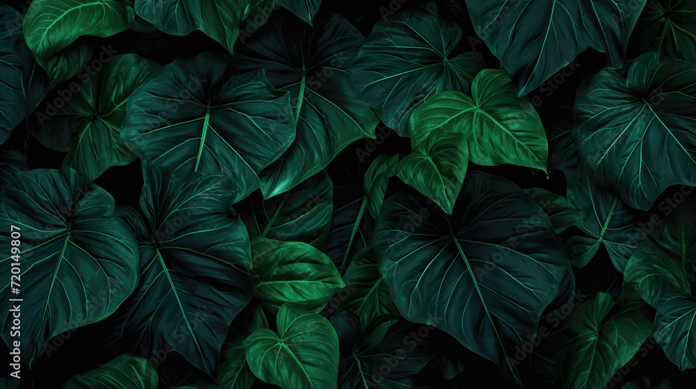 Fototapeta premium painting drawing inspired tropical leaves wallpaper, beautiful artwork