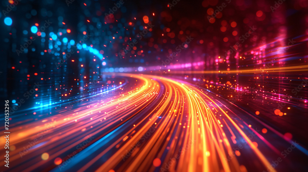 High speed technology concept background, light abstract background, image of speed movement on the road High speed technology concept background, light abstract background, image of speed movement on the road
