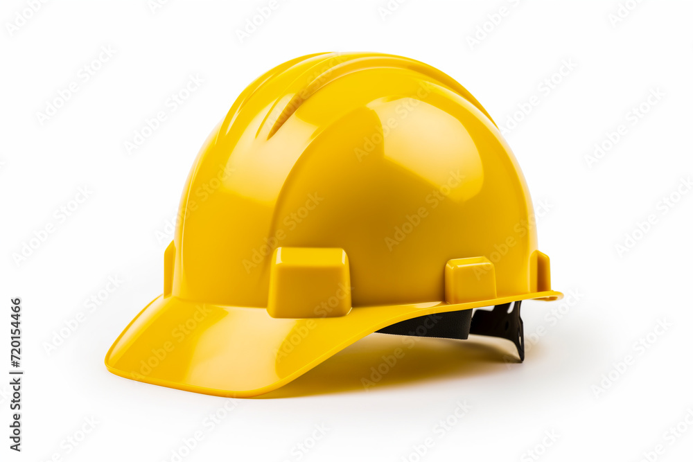 Fototapeta premium construction helmet yellow, isolated on white background
