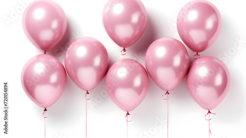 Metallic pink balloons for Valentine s day hen party or baby shower on a white background with a sty,,
 Metallic Pink Balloons Set the Tone