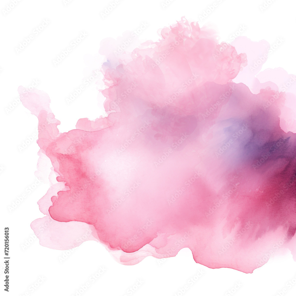 pink watercolor texture used for background, isolated on white background