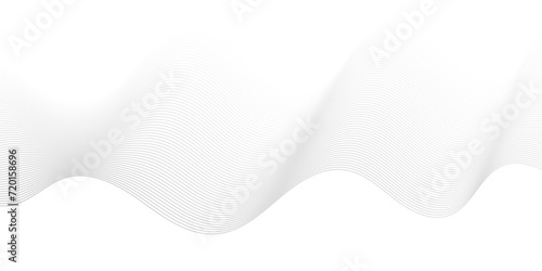 Modern abstract white wave digital geometric Technology, data science frequency gradient lines on transparent background. Isolated on white background. gray and white wavy stripes background.