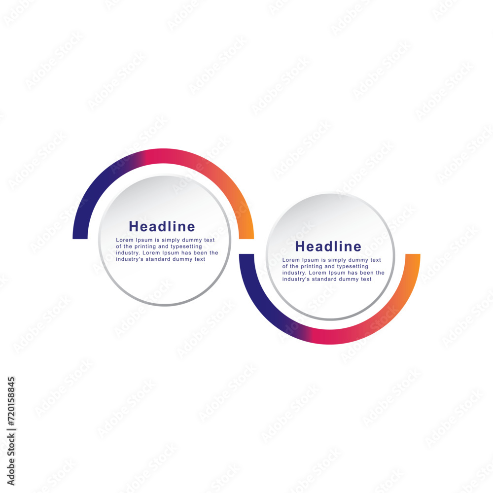 Fototapeta premium 2 steps Modern Infographic Options Template
