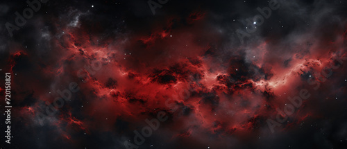 
Witness the cosmic spectacle of a red-black sky nebula, where stars and galaxies converge in a mesmerizing dance across space.