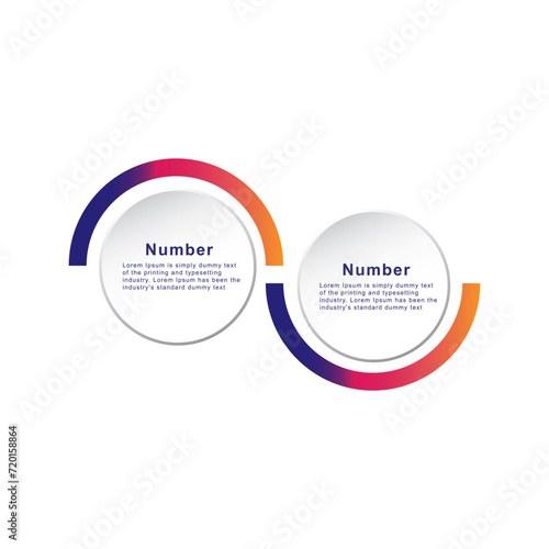 3 step circles. Circular corporate workflow graphic elements. Company flowchart presentation slide template. Vector info graphic design
