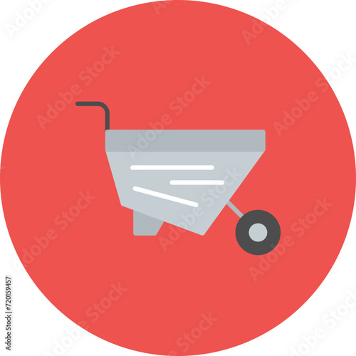 Wheelbarrow icon vector image. Can be used for Home Improvements.