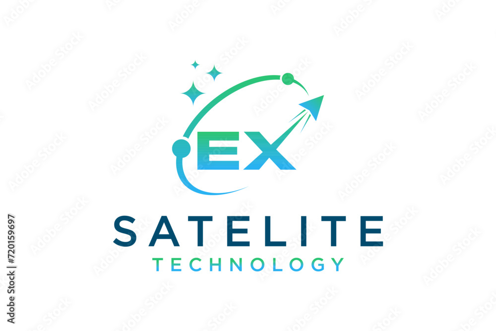 Satellite telecommunications technology logo design, future space company. Satellite telecommunications technology logo design, future space company.