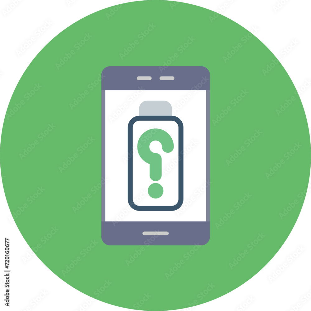 Battery Unknown icon vector image. Can be used for Mobile UI & UX. Battery Unknown icon vector image. Can be used for Mobile UI & UX.