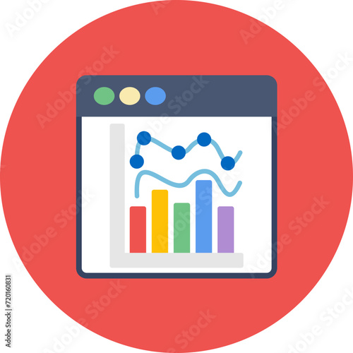 Statistical Graph icon vector image. Can be used for Business & Economy.