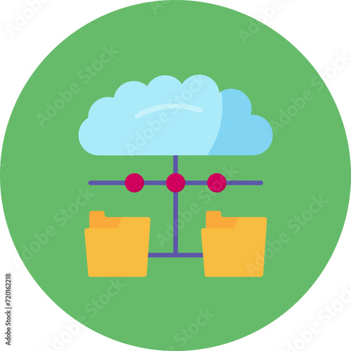 Distributed Data icon vector image. Can be used for Big Data.