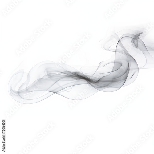 Subtle Elegance: Transparent Silhouette of Gray Real Smoke on a White Background, Creating a Delicate and Minimalist Composition with Ethereal Forms, Perfect for a Contemporary Visual Appeal