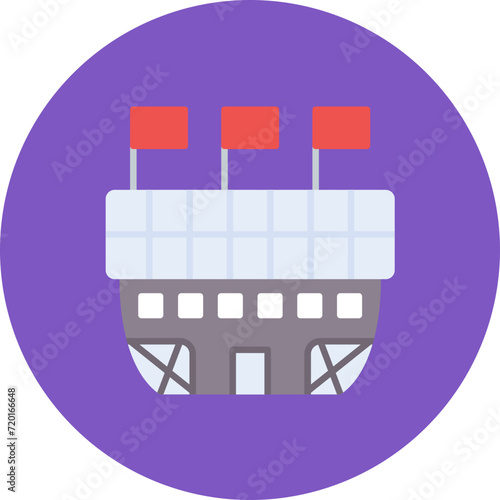 Stadium icon vector image. Can be used for Athletics.