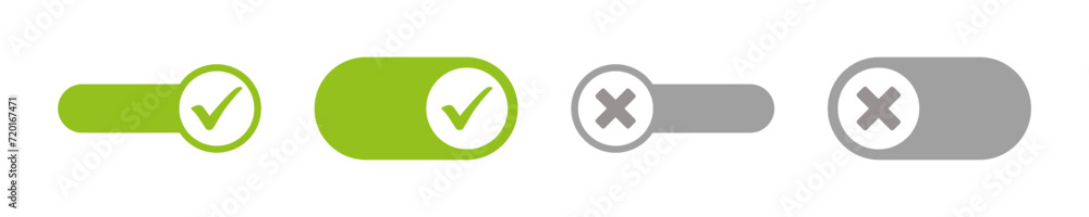 Switch buttons set. Sliders ON and OFF. Illustration of on and off ...