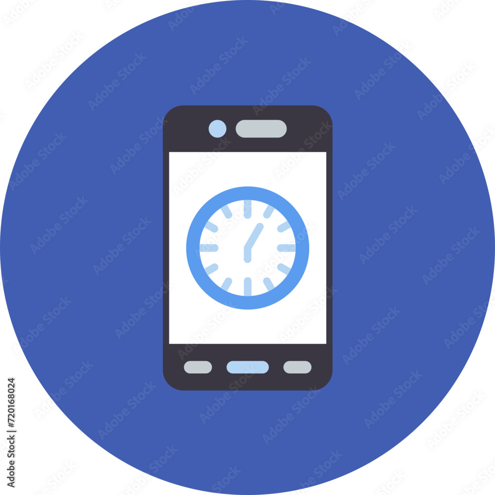 Mobile Clock icon vector image. Can be used for Mobile Apps. Mobile Clock icon vector image. Can be used for Mobile Apps.