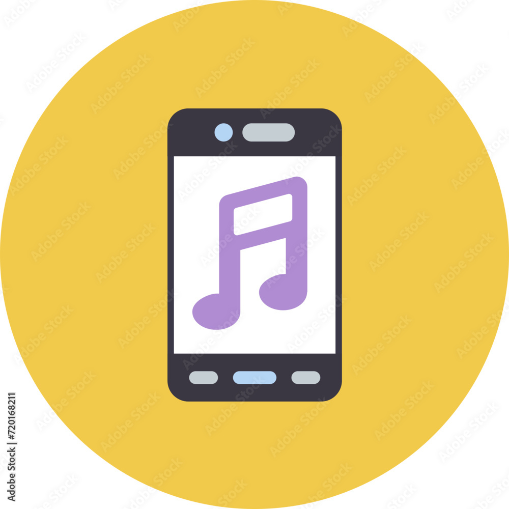 Mobile Music App icon vector image. Can be used for Mobile Apps. Mobile Music App icon vector image. Can be used for Mobile Apps.