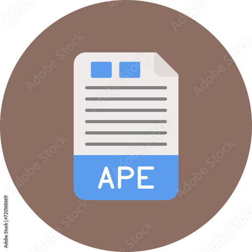 APE icon vector image. Can be used for File Formats. © SAMDesigning