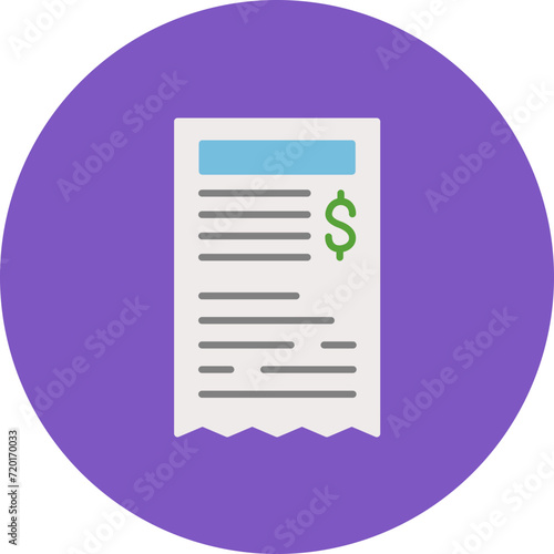 Receipt icon vector image. Can be used for Business and Finance. photo