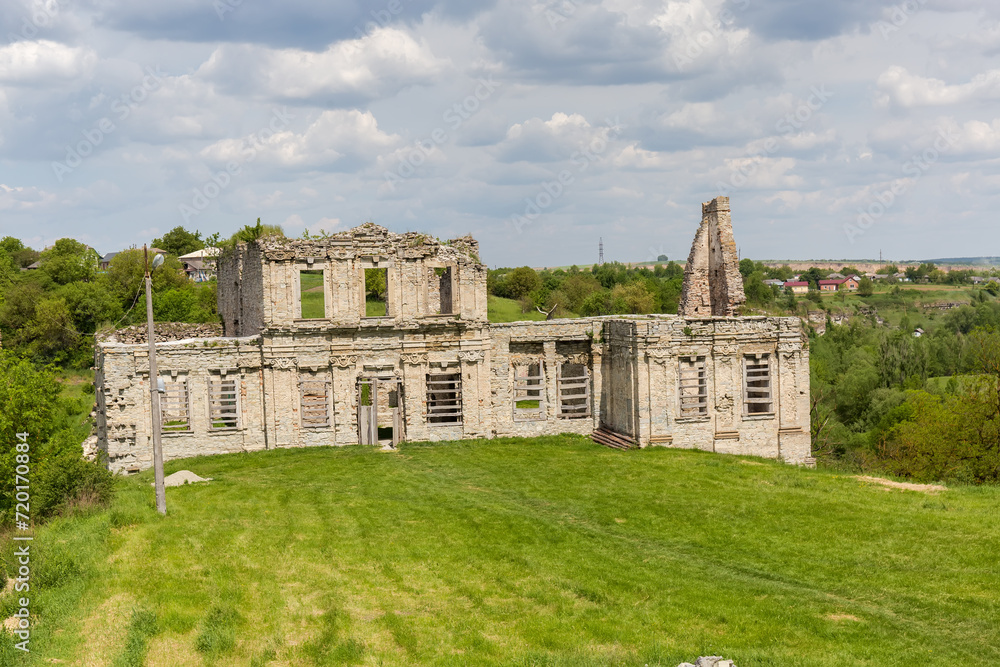 Remains of the medieval castle palace Skala-Podilska town, Ukraine
