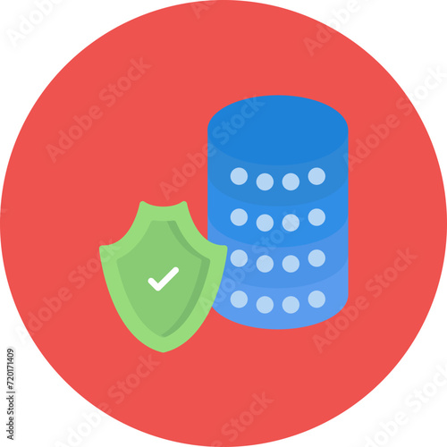 Secure Database icon vector image. Can be used for Networking and Data Sharing.
