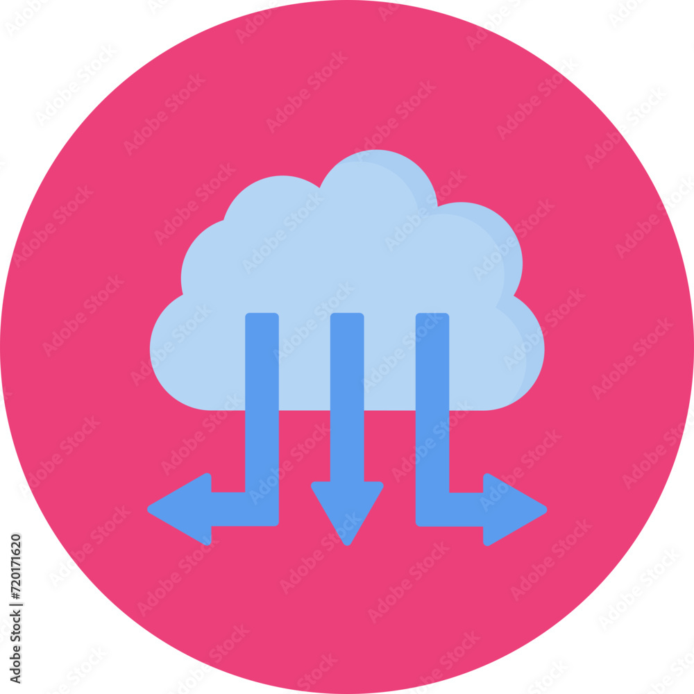 Cloud Distribution icon vector image. Can be used for Networking and Data Sharing. Cloud Distribution icon vector image. Can be used for Networking and Data Sharing.